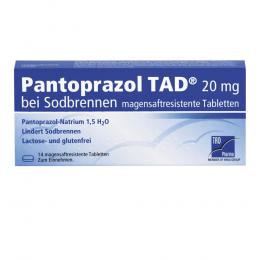 PANTOPRAZOL TAD 20 mg bei Sodbrennen Tabletten 14 St Tabletten magensaftresistent