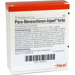 Ein aktuelles Angebot für PARA BENZOCHINON Injeel forte Ampullen 10 St Ampullen Naturheilmittel - jetzt kaufen, Marke Biologische Heilmittel Heel GmbH.