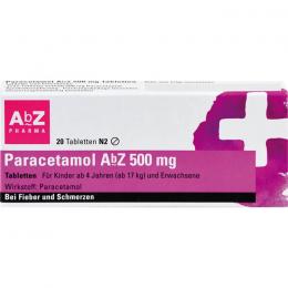 PARACETAMOL AbZ 500 mg Tabletten 20 St.