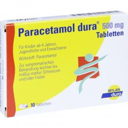 PARACETAMOL dura 500 mg Tabletten 10 St Tabletten
