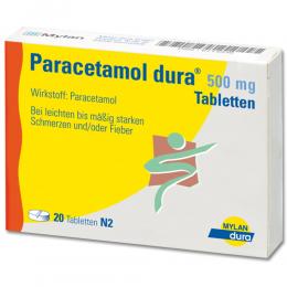 PARACETAMOL dura 500 mg Tabletten 20 St Tabletten