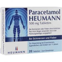 PARACETAMOL HEUMANN 500mg Tab.b.Schmerzen u.Fieber 20 St Tabletten
