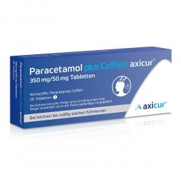 PARACETAMOL plus Coffein axicur 350 mg/50 mg Tabl. 20 St Tabletten