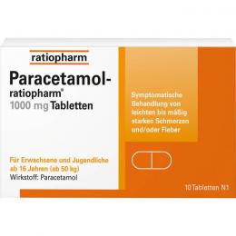 PARACETAMOL-ratiopharm 1.000 mg Tabletten 10 St.