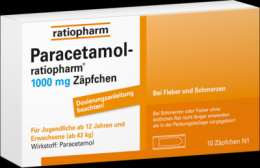 PARACETAMOL-ratiopharm 1.000 mg Zpfchen 10 St