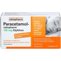 PARACETAMOL-ratiopharm 125 mg Zäpfchen 10 St.