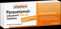 PARACETAMOL-ratiopharm 500 mg Tabletten 20 St