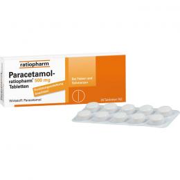 PARACETAMOL-ratiopharm 500 mg Tabletten 20 St.