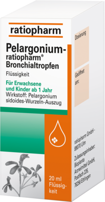 PELARGONIUM-RATIOPHARM Bronchialtropfen 20 ml