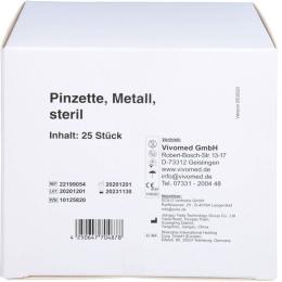 PINZETTE Einmal steril Metall 25 St.