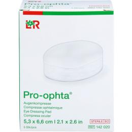 PRO-OPHTA Augenkompresse 5,3x6,6 cm steril 5 St.