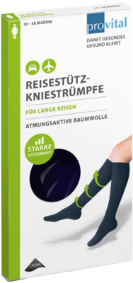 PROVITAL Reisekniestrmpfe Gr.35-38 schwar.Baumw. 2 St