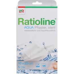 RATIOLINE aqua Pflaster 10x20 cm steril transp. 5 St.