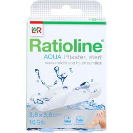 RATIOLINE aqua Pflaster 3,8x3,8 cm steril 10 St.