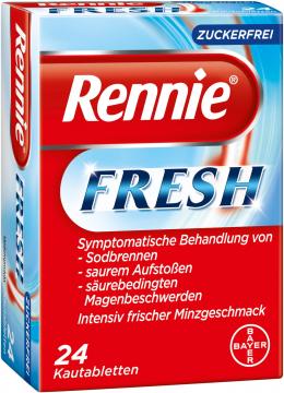 Ein aktuelles Angebot für Rennie Fresh Kautabletten 24 St Kautabletten Sodbrennen - jetzt kaufen, Marke Bayer Vital GmbH Geschäftsbereich Selbstmedikation.