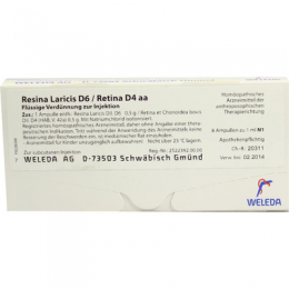 RESINA LARICIS D 6/Retina D 4 aa Ampullen 8X1 ml