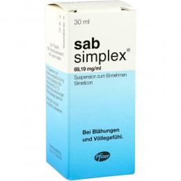 Ein aktuelles Angebot für sab simplex Suspension 30 ml Suspension zum Einnehmen Blähungen & Krämpfe - jetzt kaufen, Marke Pfizer Pharma GmbH.