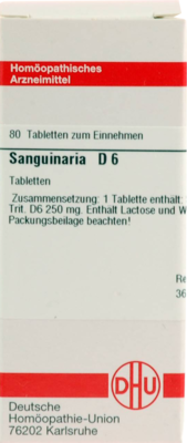 SANGUINARIA D 6 Tabletten 80 St