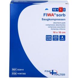 SAUGKOMPRESSEN steril 10x10 cm Vlies FIWAsorb 10 St.