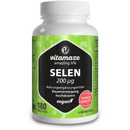 SELEN 200 µg hochdosiert vegan Tabletten 180 St. (45 g)