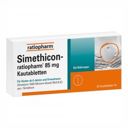 SIMETHICON-ratiopharm 85 mg Kautabletten 20 St Kautabletten