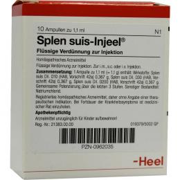 Ein aktuelles Angebot für SPLEN suis Injeel Ampullen 10 St Ampullen Homöopathische Komplexmittel - jetzt kaufen, Marke Biologische Heilmittel Heel GmbH.