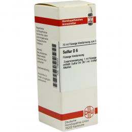 Ein aktuelles Angebot für SULFUR D 6 Dilution 20 ml Dilution Homöopathische Einzelmittel - jetzt kaufen, Marke DHU-Arzneimittel GmbH & Co. KG.