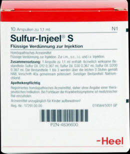 SULFUR INJEEL S Ampullen 10 St