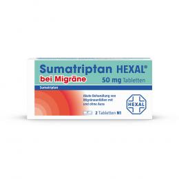 SUMATRIPTAN HEXAL bei Migräne 50 mg Tabletten 2 St Tabletten