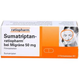 SUMATRIPTAN-ratiopharm bei Migräne 50 mg Filmtabl. 2 St.