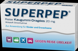 SUPERPEP Reise Kaugummi Dragees 20 mg 10 St
