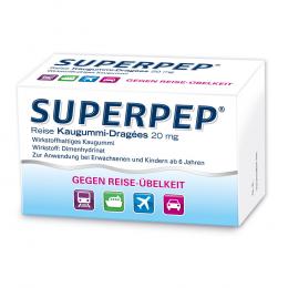 SUPERPEP Reise Kaugummi Dragees 20 mg 20 St Kaudragees
