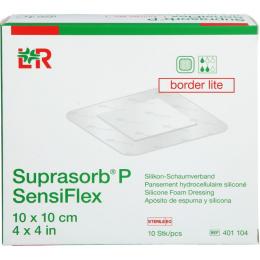 SUPRASORB P SensiFlex border lite 10x10cm 10 St.