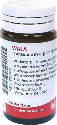 TARAXACUM E plant.tota D 4 Globuli 20 g