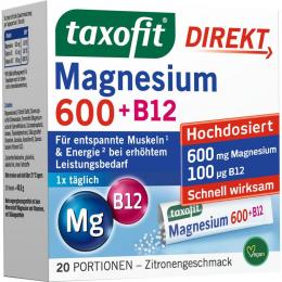 TAXOFIT Magnesium 600+B12 Direkt Granulat 20 St.
