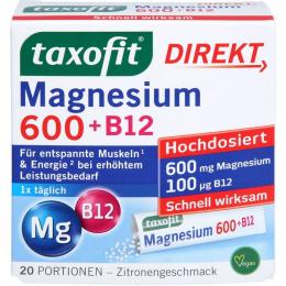 TAXOFIT Magnesium 600+B12 Direkt Granulat 20 St. (40 g)