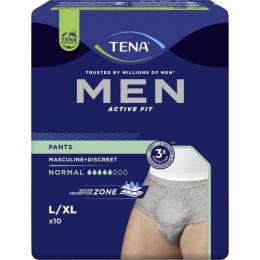 TENA MEN Act.Fit Inkontinenz Pants norm.L/XL grau 10 St.
