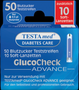 TESTAMED GlucoCheck Advance 50 Teststr.m.10 Lanz. 1 P