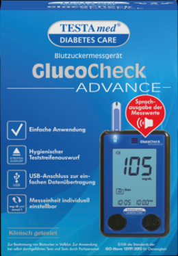 TESTAMED GlucoCheck Advance Star.-Kit mg/dl mmol/l 1 St