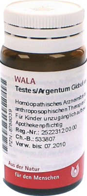 TESTES/ARGENTUM Globuli 20 g