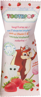 TOOTHPOP Zahnpflege-Lolli Erdbeergeschmack 1 St