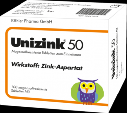 UNIZINK 50 magensaftresistente Tabletten 100 St