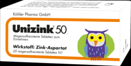 UNIZINK 50 magensaftresistente Tabletten 20 St