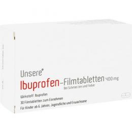 UNSERE Ibuprofen-Filmtabletten 400 mg 30 St.