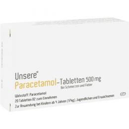 UNSERE Paracetamol-Tabletten 500 mg 20 St.