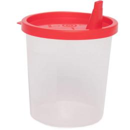 URINBECHER 125 ml gradu.beschr.roter Schnappdeckel 1 St.