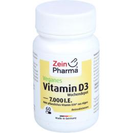 VEGANE Vitamin D3 7000 I.E. Wochendepot Kapseln 60 St.