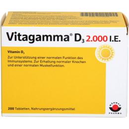 VITAGAMMA D3 2.000 I.E. Vitamin D3 NEM Tabletten 200 St. (48 g)