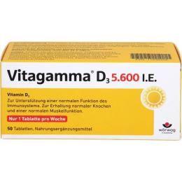 VITAGAMMA D3 5.600 I.E. Vitamin D3 NEM Tabletten 50 St. (33,6 g)