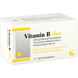 Ein aktuelles Angebot für VITAMIN B DUO Filmtabletten 100 St Filmtabletten Vitaminpräparate - jetzt kaufen, Marke MIBE GmbH Arzneimittel.